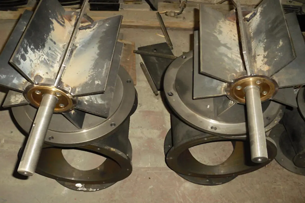 Rotors d’écluse rotative dont la fabrication est achevée en atelier